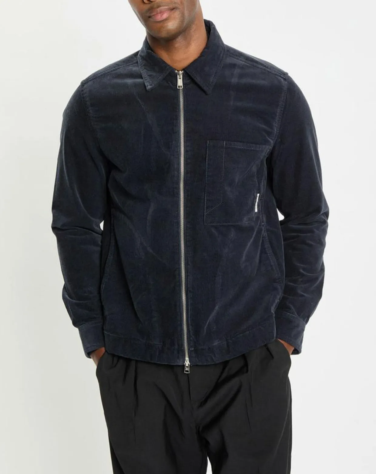 Homme Marc O'Polo Chemises^Surchemise zippée en Velours milleraies bleu marine