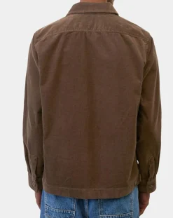Homme Marc O'Polo Chemises^Surchemise zippée en Velours milleraies marron