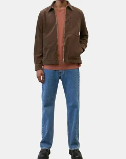 Homme Marc O'Polo Chemises^Surchemise zippée en Velours milleraies marron