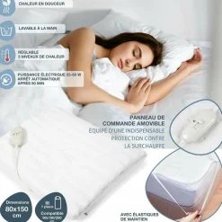 Surmatelas chauffant blanc - 150x80 cm-Sensly Discount