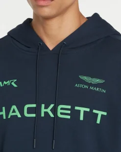 Homme Hackett London Sweats^Sweat à capuche Aston Martin Racing bleu marine/vert
