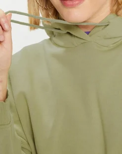 Sweat à capuche en Coton Bio Bahut kaki clair-Galeries Lafayette Discount