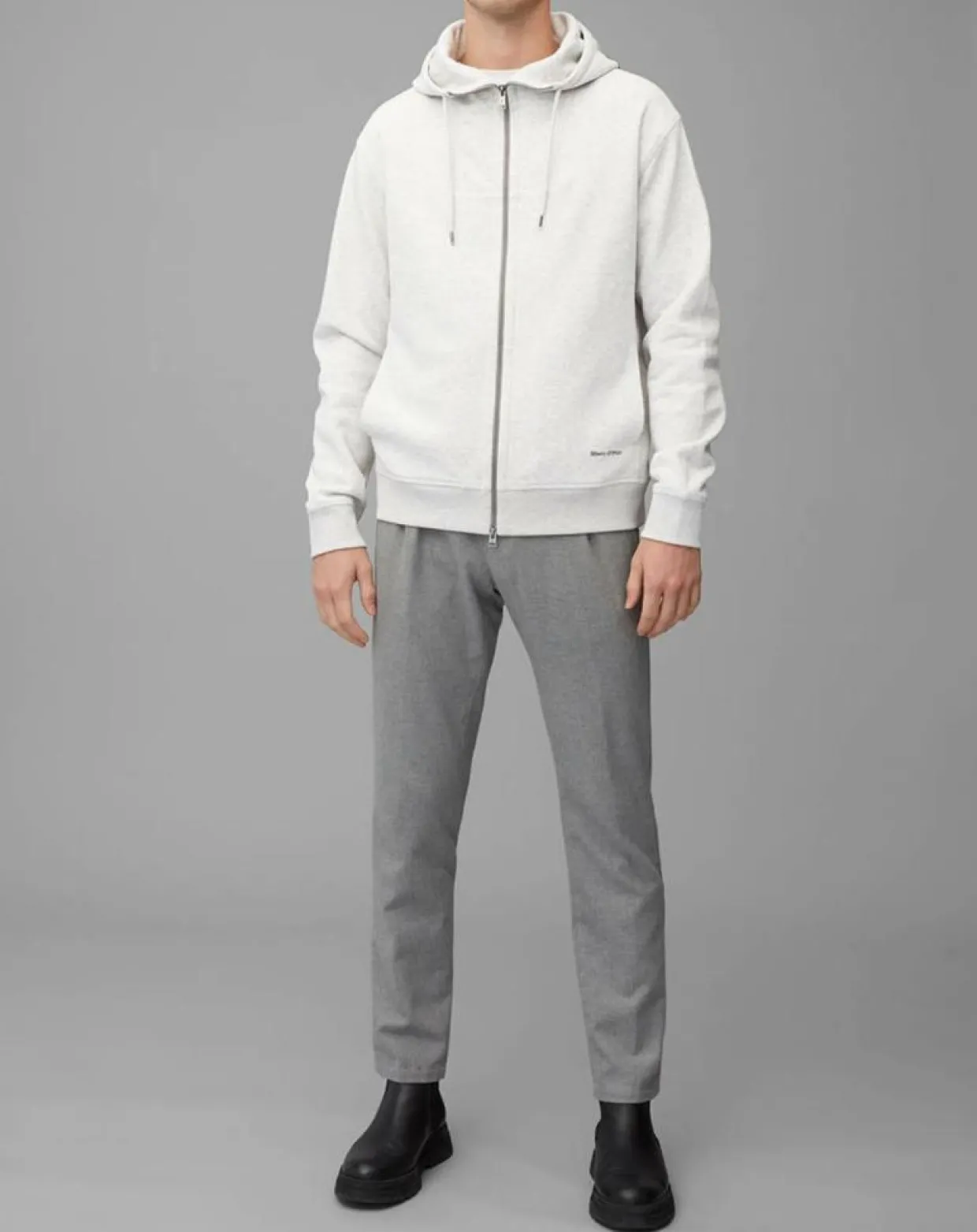 Sweat à Capuche Full Zip gris clair-Marc O'Polo Sale
