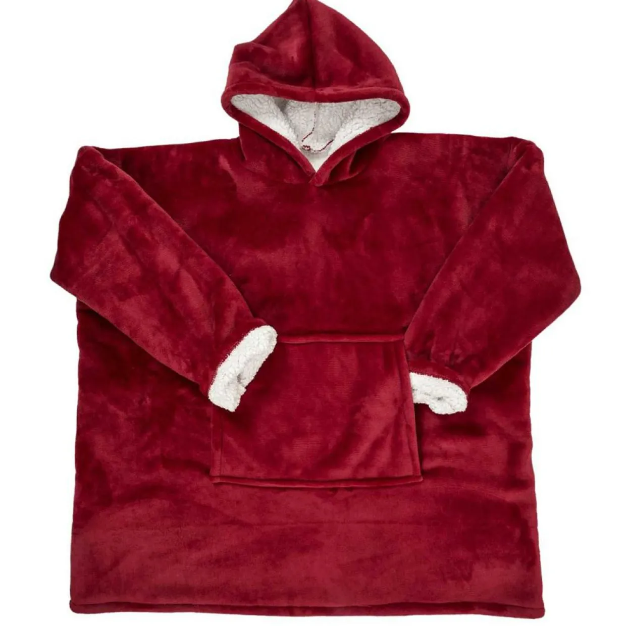 Sweat à Capuche Interieur Sherpa rouge - 118x85x2 cm-Home Deco Factory New