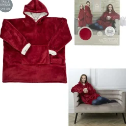 Sweat à Capuche Interieur Sherpa rouge - 118x85x2 cm-Home Deco Factory New
