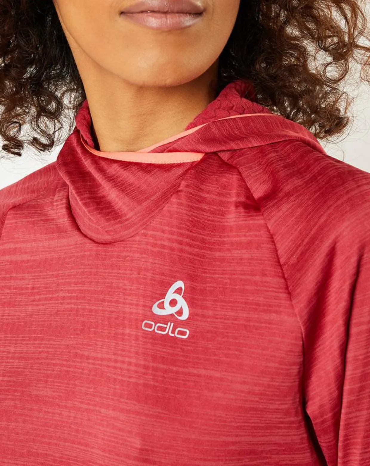 Femme Odlo Pulls^Sweat à capuche Run Easy Warm rouge