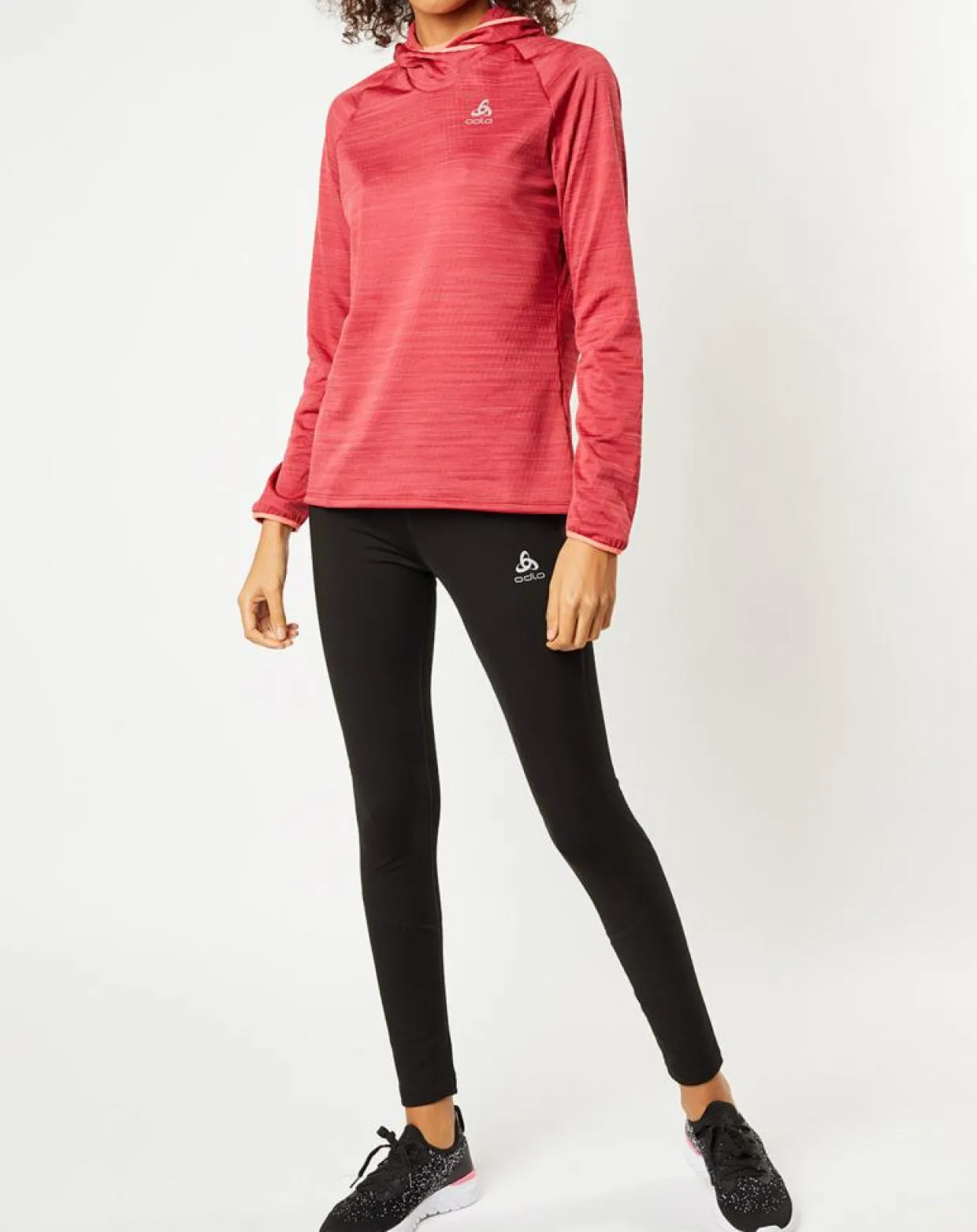 Femme Odlo Pulls^Sweat à capuche Run Easy Warm rouge