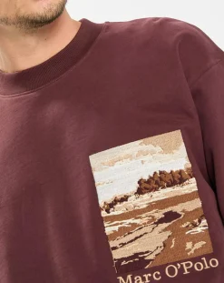 Sweat 100% Coton Bio Artwork bordeaux-Marc O'Polo Hot