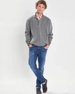 Homme Hackett London Sweats^Sweat col camionneur Chevron gris
