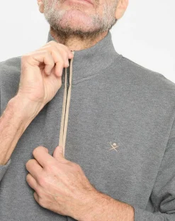 Homme Hackett London Sweats^Sweat col montant 1/2 zip gris foncé