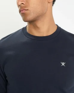 Sweat col rond bleu foncé-Hackett London New