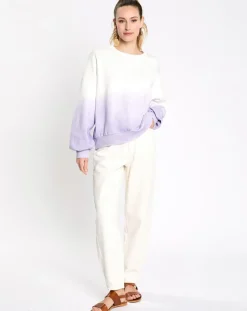 Femme Esprit Pulls^Sweat cr ml dip dye blanc/violet