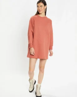 Sweat droit et long en Coton Lenny rose foncé-Galeries Lafayette