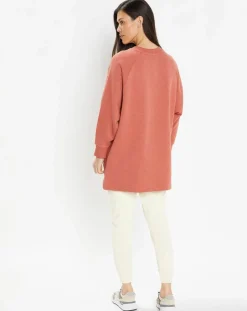 Sweat droit et long en Coton Lenny rose foncé-Galeries Lafayette