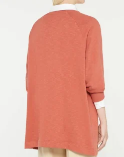 Sweat droit et long en Coton Lenny rose foncé-Galeries Lafayette