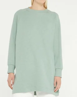 Sweat droit et long en Coton Lenny vert clair-Galeries Lafayette Hot