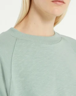 Sweat droit et long en Coton Lenny vert clair-Galeries Lafayette Hot
