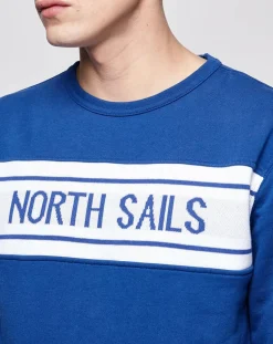 Homme North Sails Pulls^Sweat en coton brossé bleu