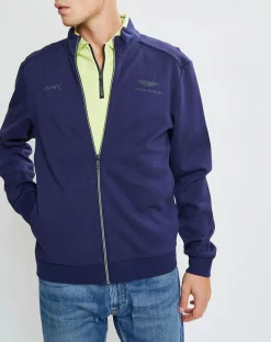 Homme Hackett London Gilets Et Cardigans^Sweat en Jersey col montant bleu marine