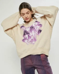 Femme Acne Studios Pulls^Sweat Fa-Ux imprimé beige/violet