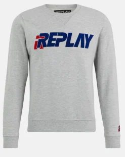 Homme Replay Pulls^Sweat Feutre gris clair