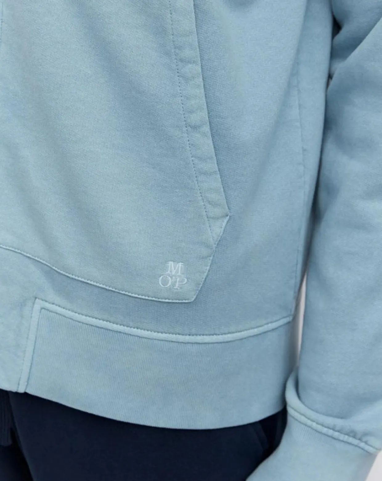 Homme Marc O'Polo Pulls^Sweat Full Zip à Capuche Coton Organic bleu clair