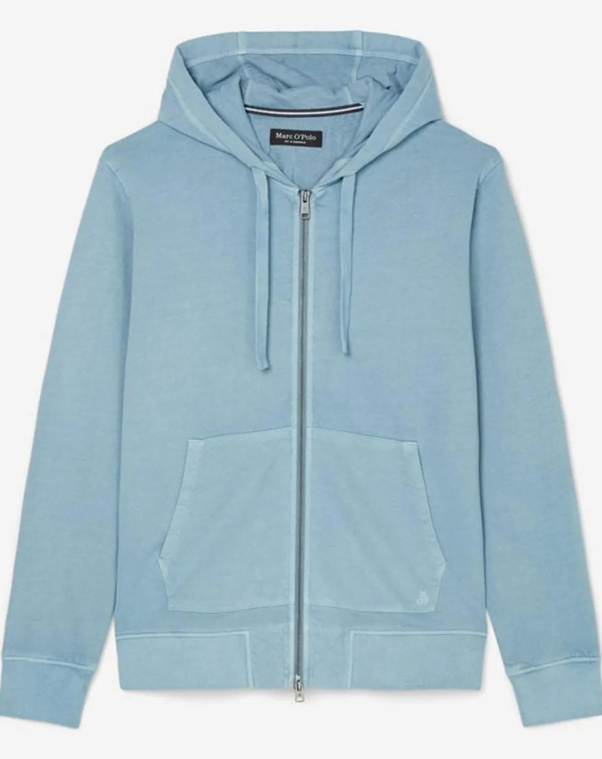 Homme Marc O'Polo Pulls^Sweat Full Zip à Capuche Coton Organic bleu clair