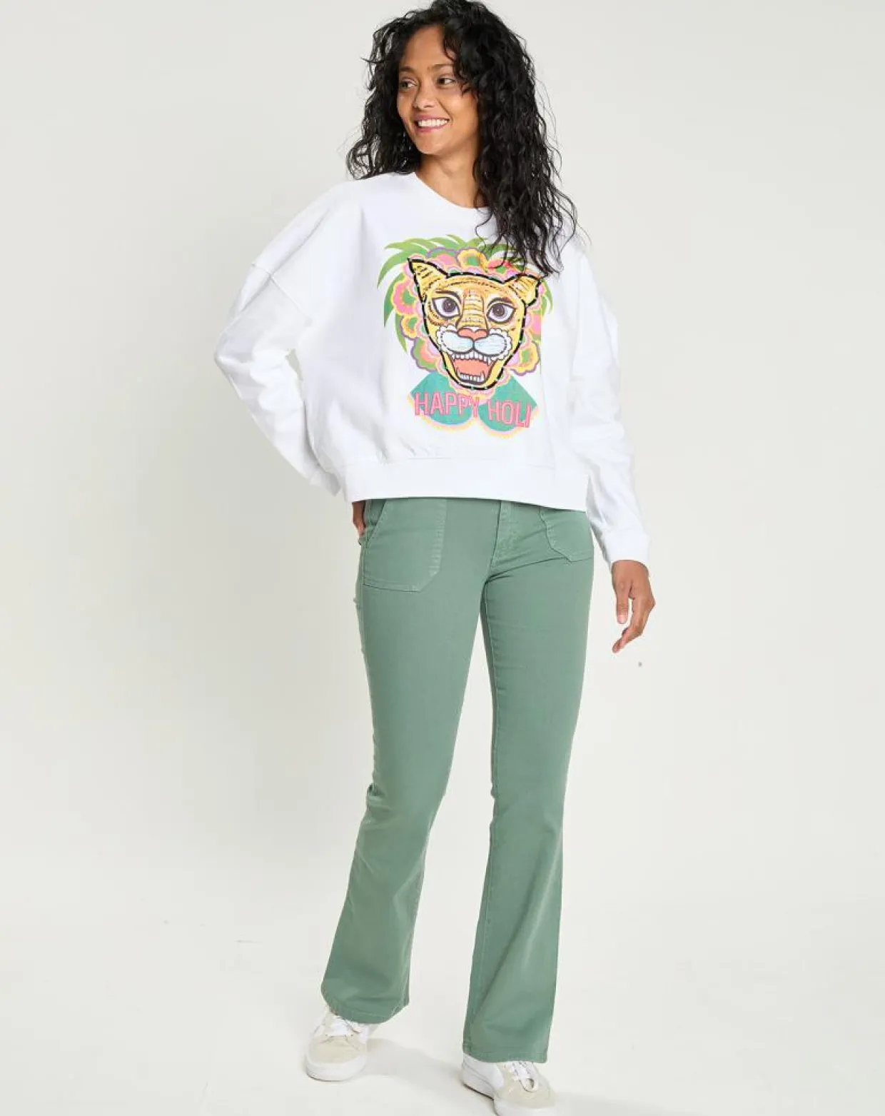 Sweat Happy Holi blanc-Manoush Clearance