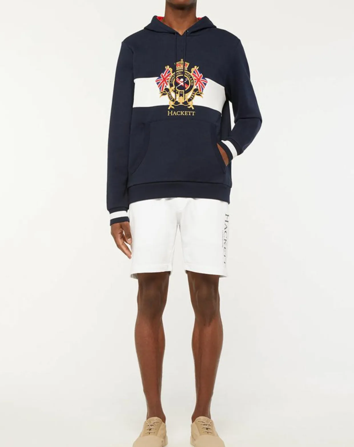 Sweat Hoodie Blason bleu marine-Hackett London Discount