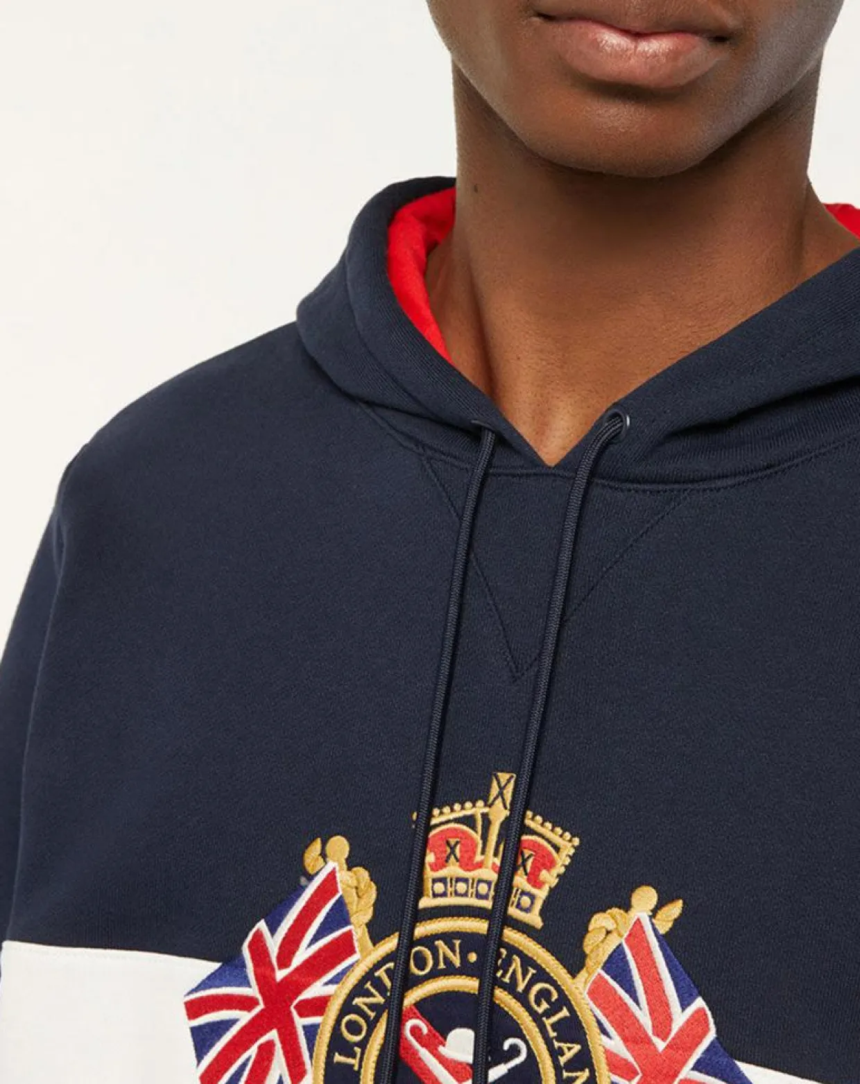 Sweat Hoodie Blason bleu marine-Hackett London Discount