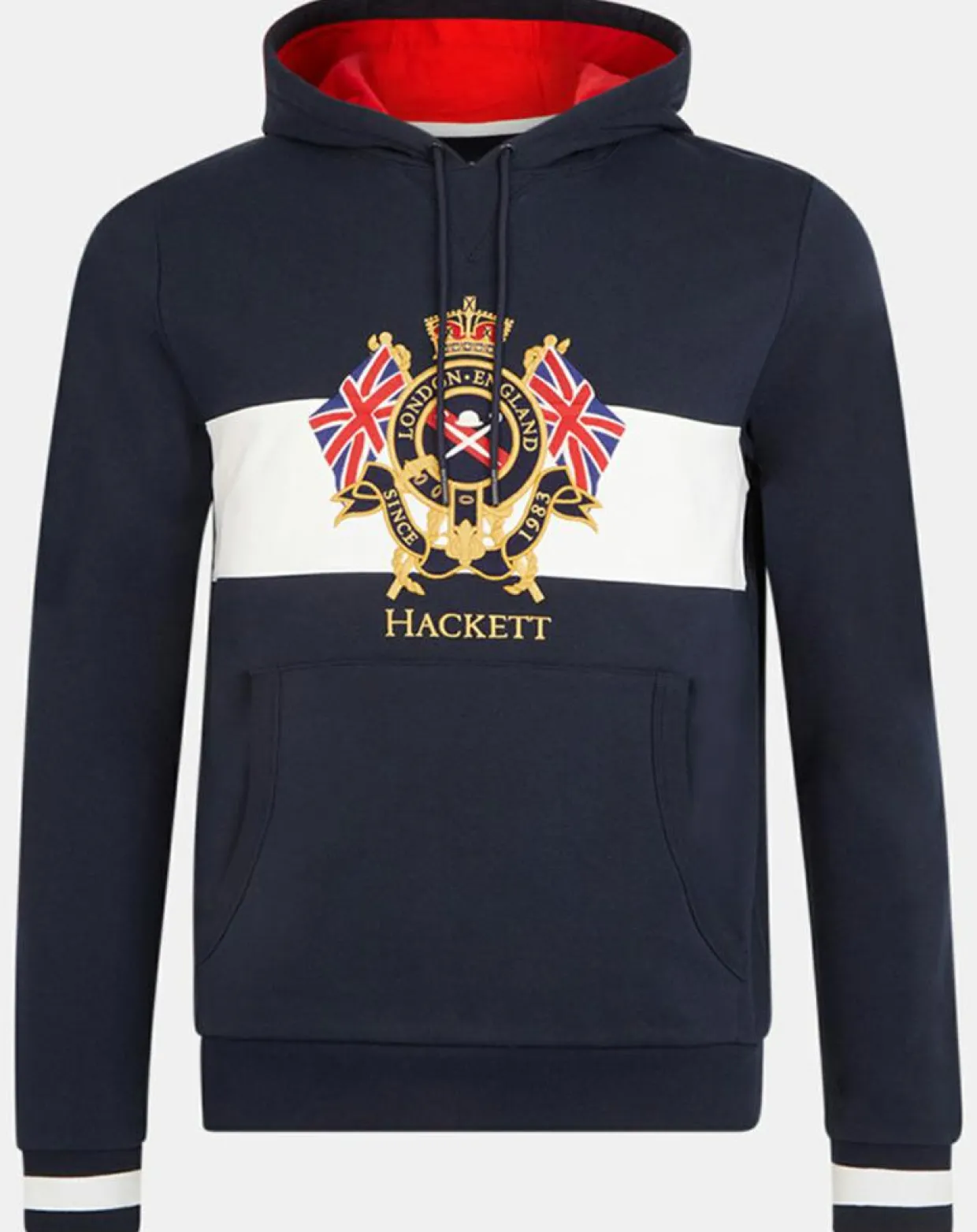 Sweat Hoodie Blason bleu marine-Hackett London Discount