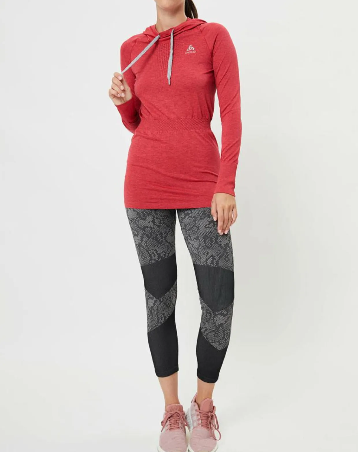 Sweat léger technique à capuche Irbis Warm rouge/hibiscus-Odlo Outlet