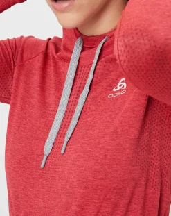 Sweat léger technique à capuche Irbis Warm rouge/hibiscus-Odlo Outlet