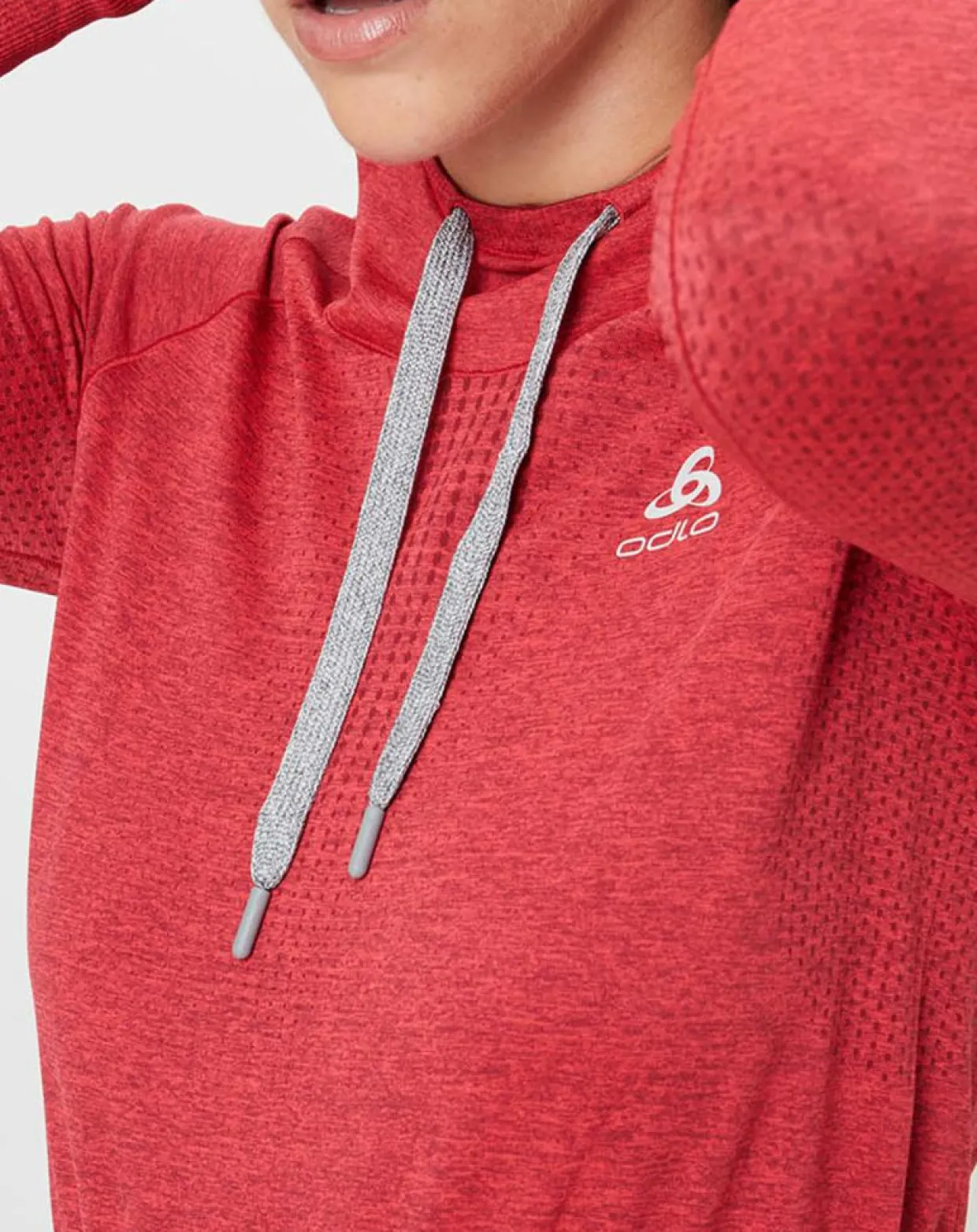 Sweat léger technique à capuche Irbis Warm rouge/hibiscus-Odlo Outlet