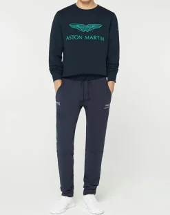 Homme Hackett London Sweats^Sweat Logo Fluo Aston martin Racing bleu marine/vert