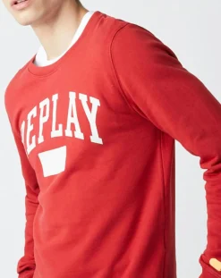 Homme Replay Pulls^Sweat Logo rouge