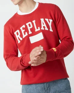 Homme Replay Pulls^Sweat Logo rouge
