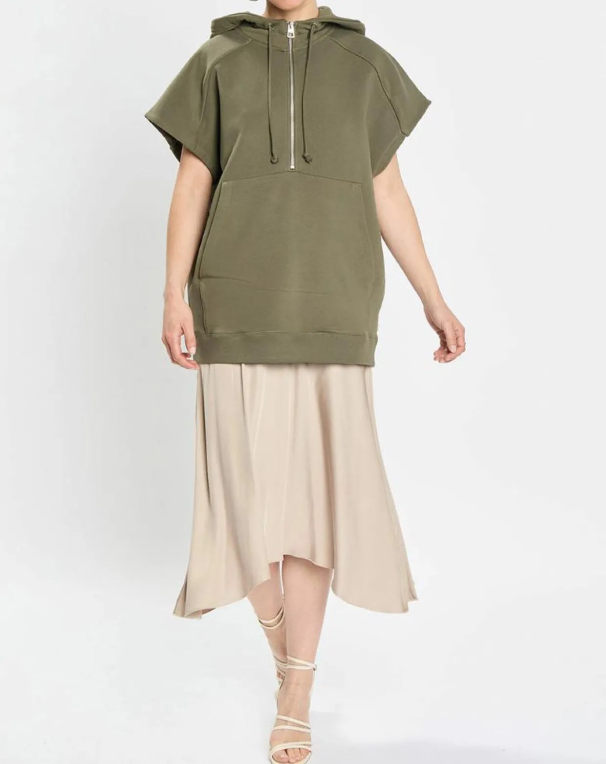 Femme Marc O'Polo Sweats^Sweat sans manches à capuche kaki