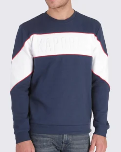 Homme Kaporal 5 Pulls^Sweat Wuline marine/blanc
