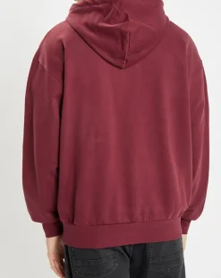 Sweat zippé à capuche 100% Coton Bio bordeaux-Marc O'Polo Discount