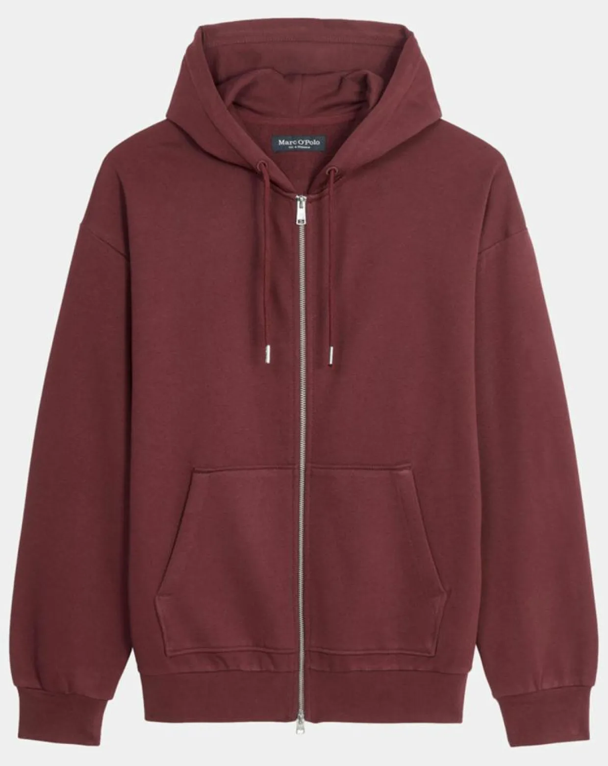 Sweat zippé à capuche 100% Coton Bio bordeaux-Marc O'Polo Discount