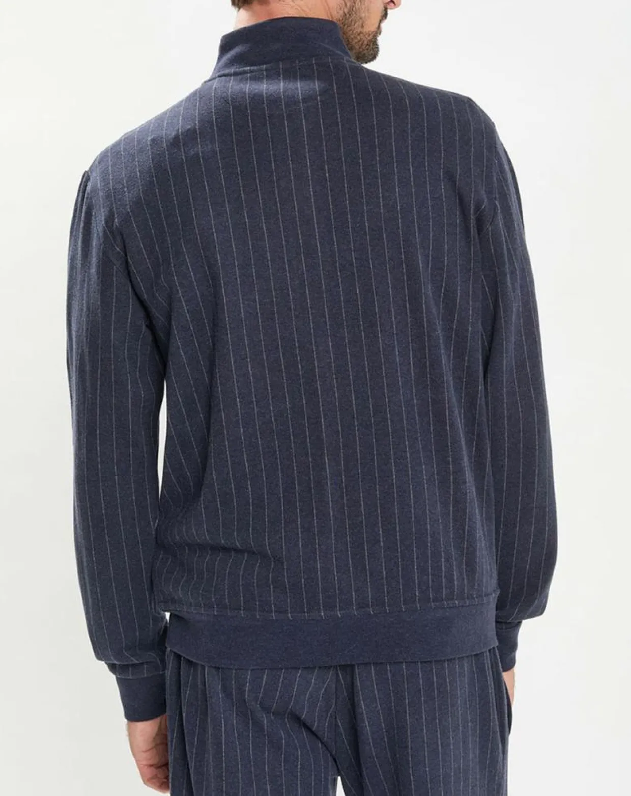 Homme Hackett London Sweats^Sweat zippé à rayures bleu nuit