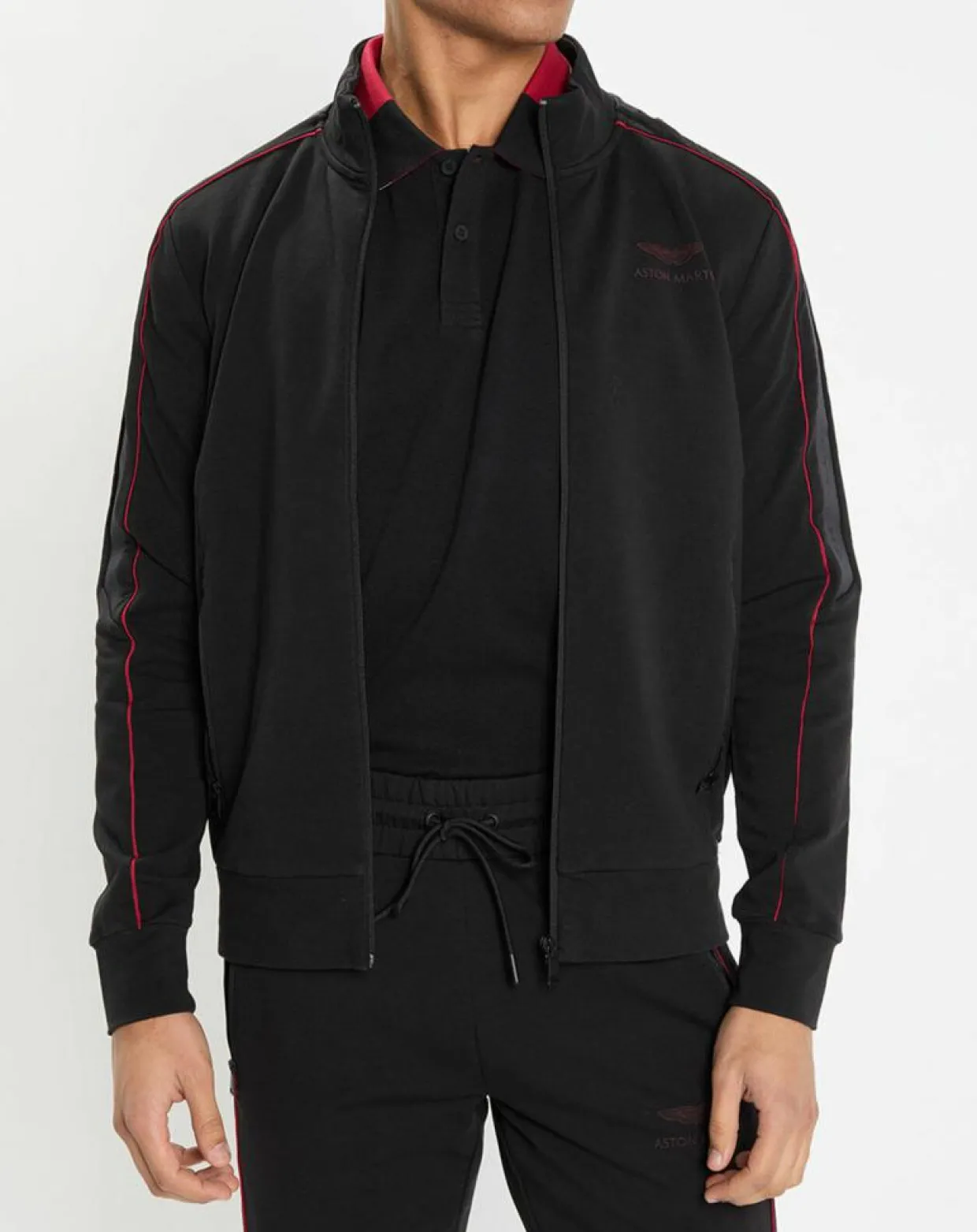 Sweat zippé col montant noir-Hackett London New