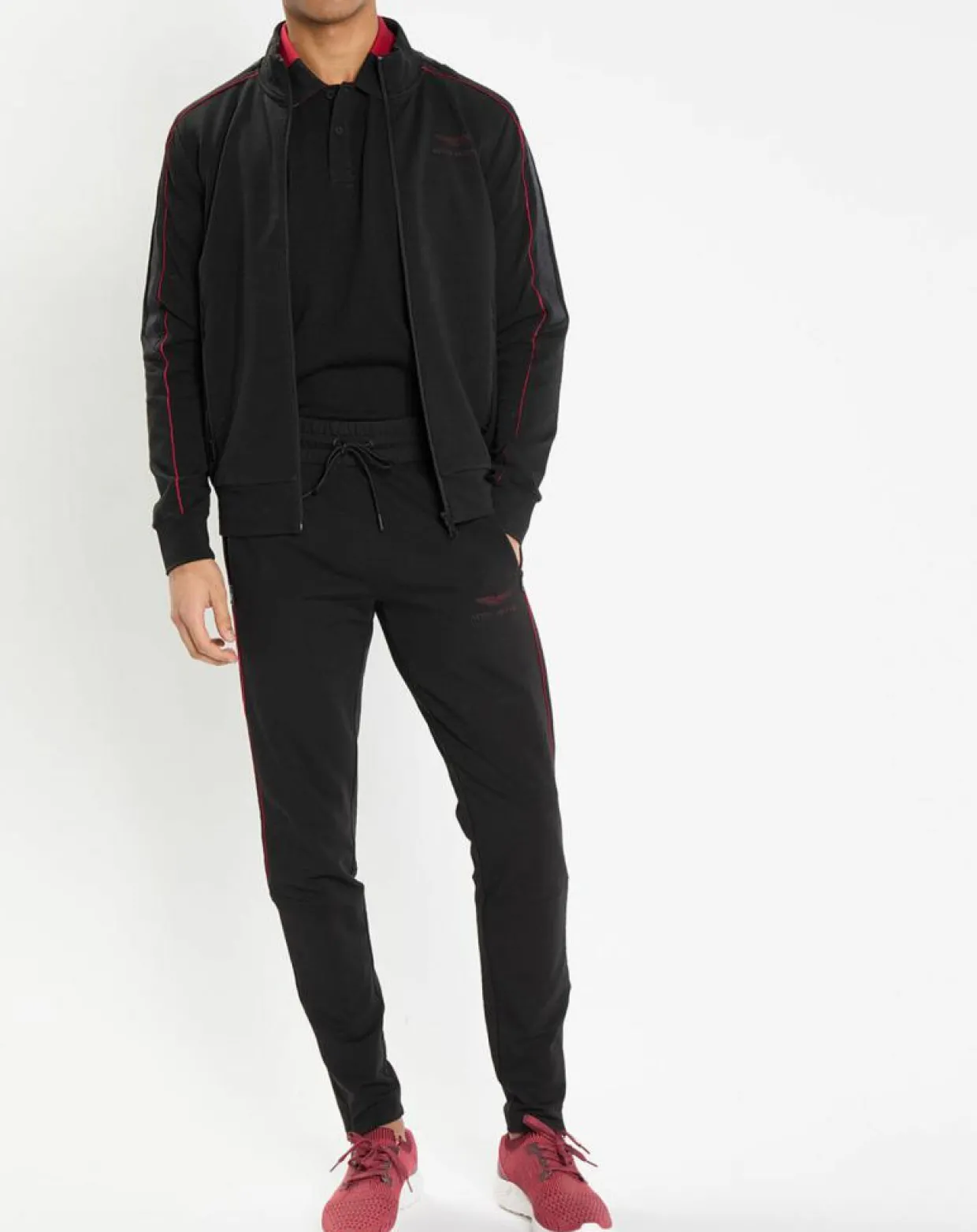 Sweat zippé col montant noir-Hackett London New
