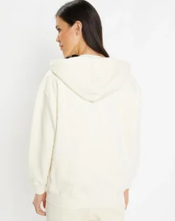 Sweat zippé en Coton bio Mathalie à capuche écru-Galeries Lafayette Sale