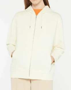 Sweat zippé en Coton bio Mathalie à capuche écru-Galeries Lafayette Sale