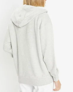 Sweat zippé en Coton bio Mathalie à capuche gris chiné-Galeries Lafayette Hot