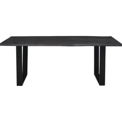 Bois & Chiffons Tables^Table à dîner en acacia massif et métal black forest noire - 240x100x76 cm