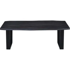 Bois & Chiffons Tables^Table à dîner en acacia massif et métal black forest noire - 240x100x76 cm