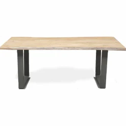 Table à manger en acacia massif acacia forest brut - 240x100x76 cm-Bois & Chiffons Clearance